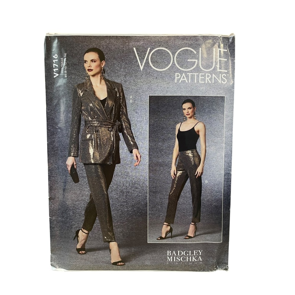 Vogue Sewing Pattern V1716 Badgley Mischka Women Size 8-16 Blazer Pants Set FF